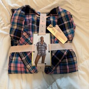 Victoria's Secret Plaid Pajama Set - Pink and Blue